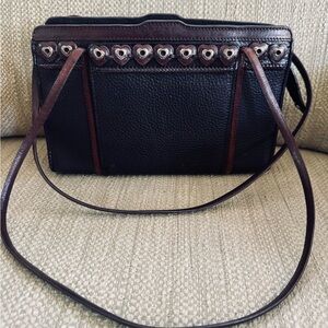 VINTAGE Brighton black pebble leather shoulder bag
